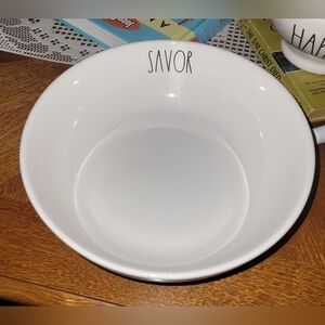 Rae Dunn White 'Savor' Bowl